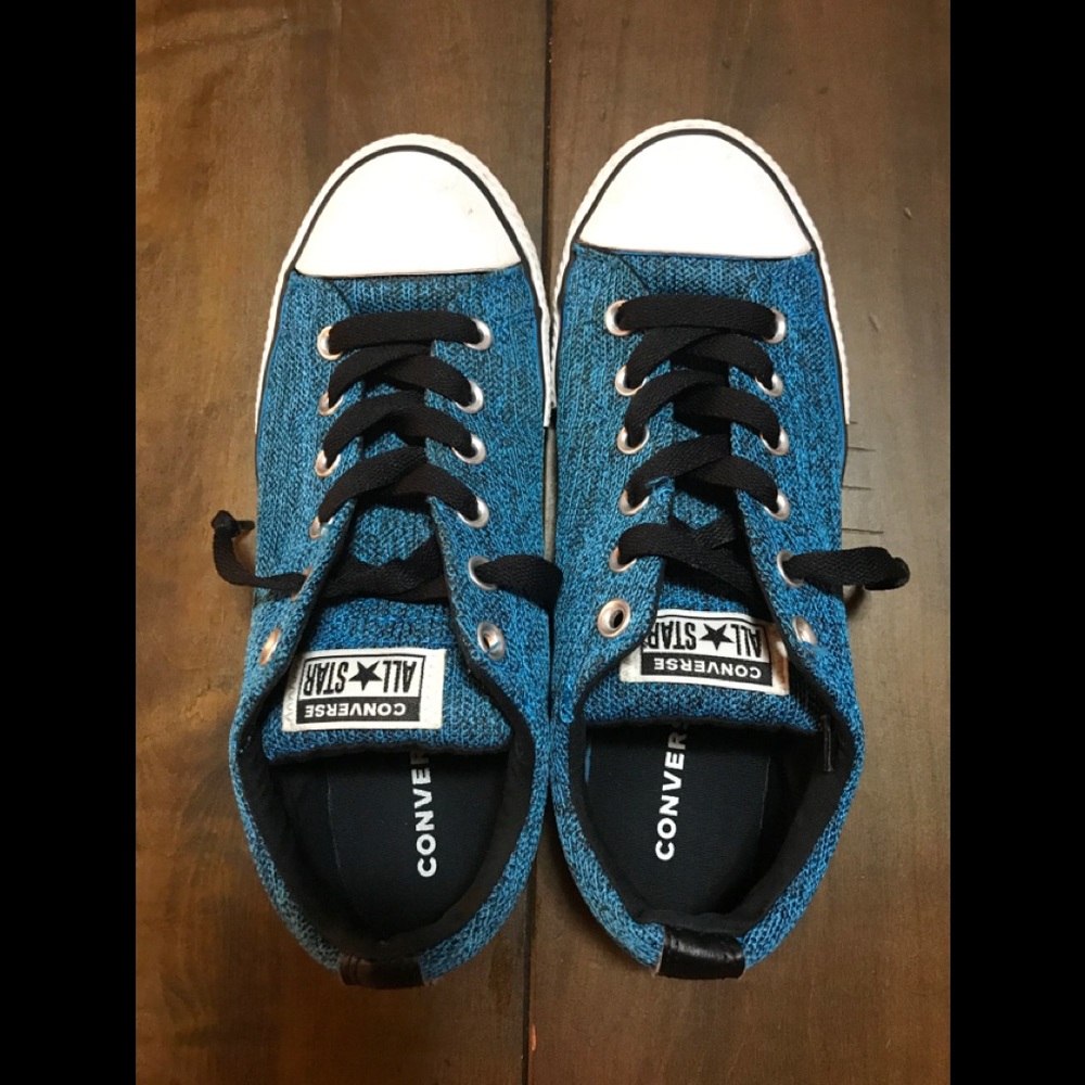 Blue and Black Converse